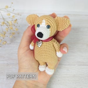 Crochet Corgi Pattern: Amigurumi Dog Keychain, Pocket Toy PDF Pattern