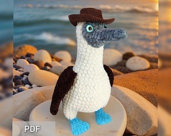 Häkelvogel Plüsch Muster Blaufußtölpel, Amigurumi Meerestier, Western Dekor