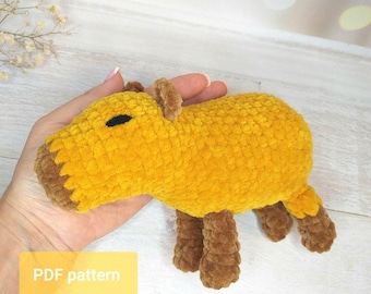 Capybara plush crochet Pattern PDF, Amigurumi animal for kids, soft toy pattern