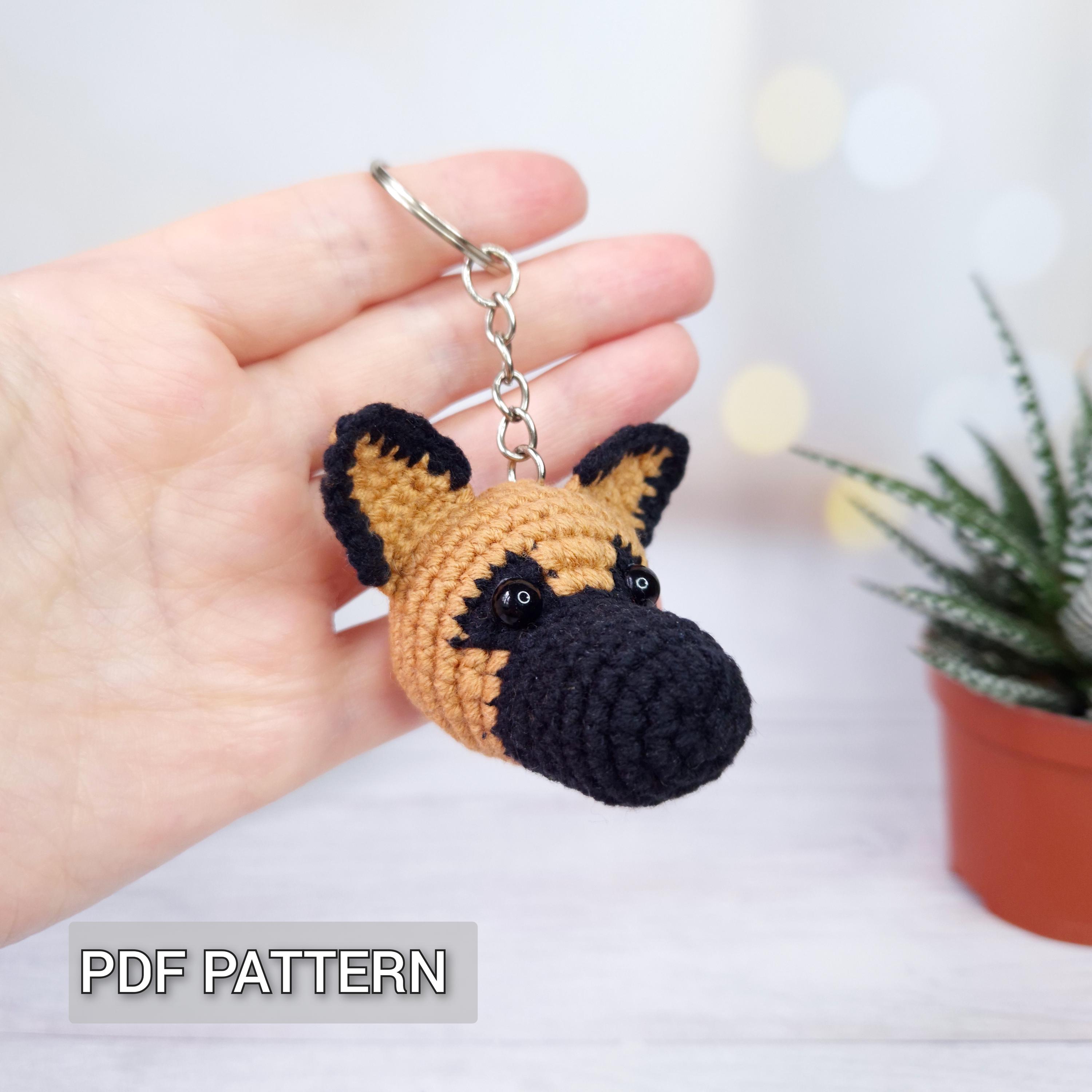 38 German Shepherd Crochet Patterns for Amigurumi, Decor, and Dog Lover Gifts 35 Crochet keychain pattern German shepherd dog head