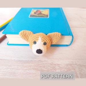Crochet Corgi Bookmark Pattern: Amigurumi Dog DIY for kids (PDF Download)
