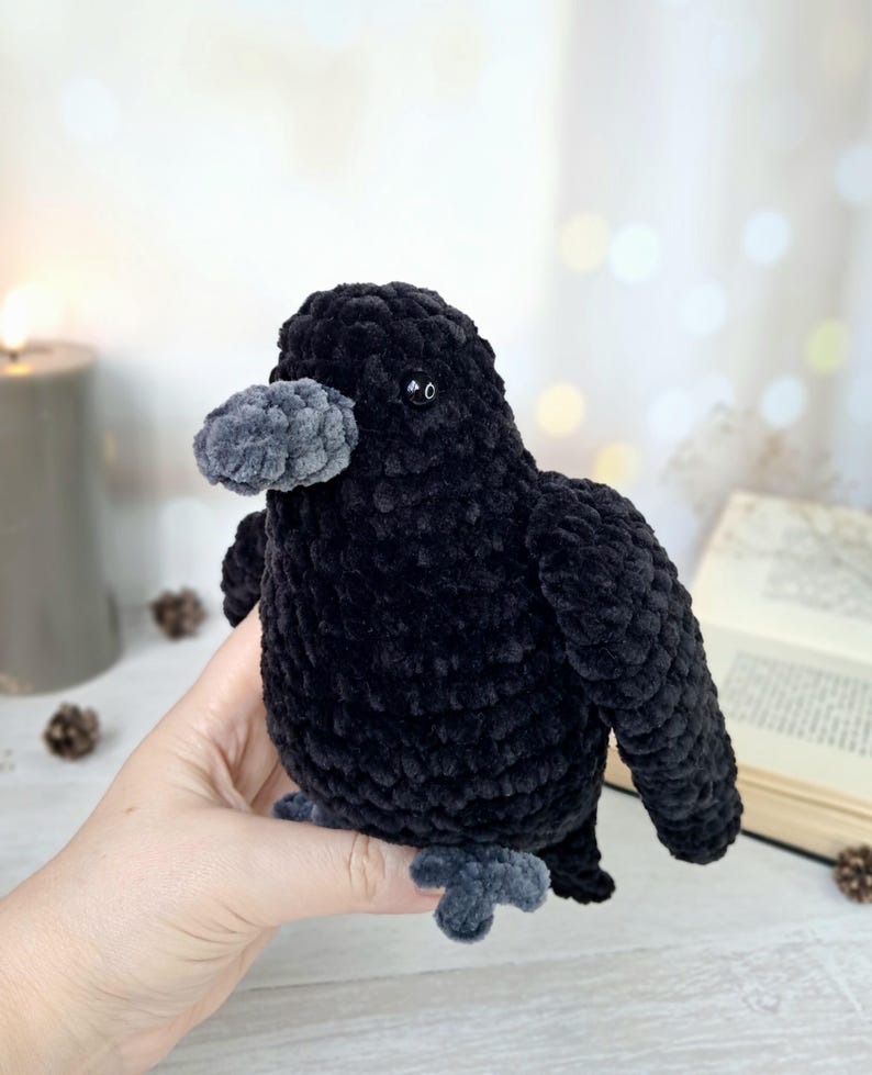Crochet Raven Pattern - Emotional Support Amigurumi Plush Toy PDF Pattern image 5