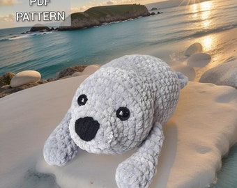 Seehund Häkelanleitung PDF, Plüsch Meerestier Amigurumi Häkelanleitung