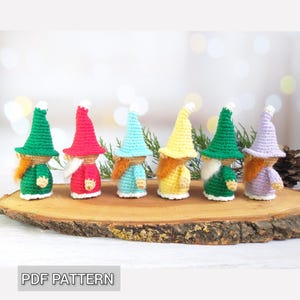 Crochet Gnome Pattern, Amigurumi Mini gnomes for Shelf Decor DIY (PDF Pattern)