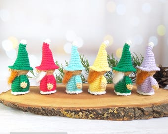 Crochet Gnome Pattern, Amigurumi Mini gnomes for Shelf Decor DIY (PDF Pattern)