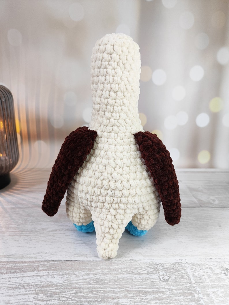 Crochet Bird Plush Pattern Blue-footed Booby, Amigurumi Sea Animal, western crochet decor image 5