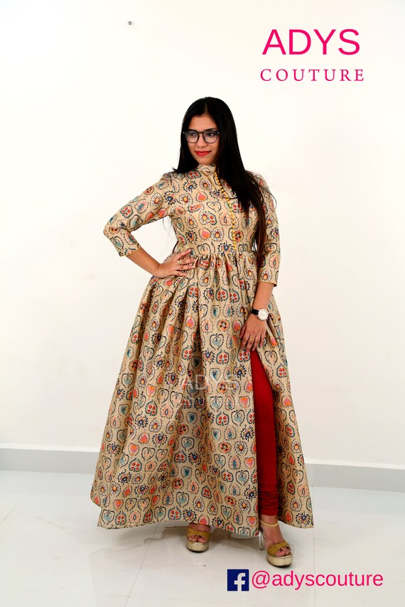 printed long dress design