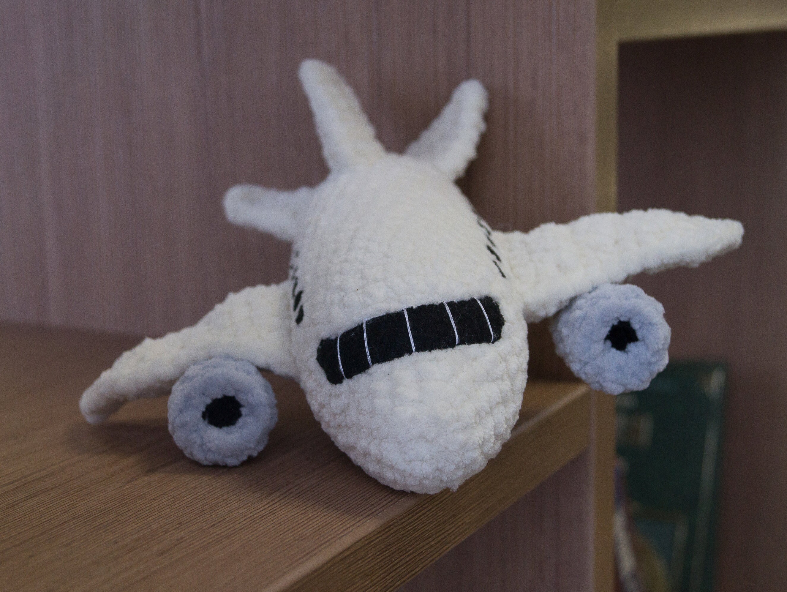 White soft airplane toy for baby shower gift Plush plane toy Etsy