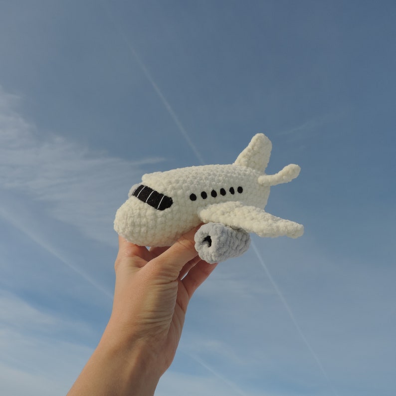 White soft airplane toy for baby shower gift Plush plane toy Etsy