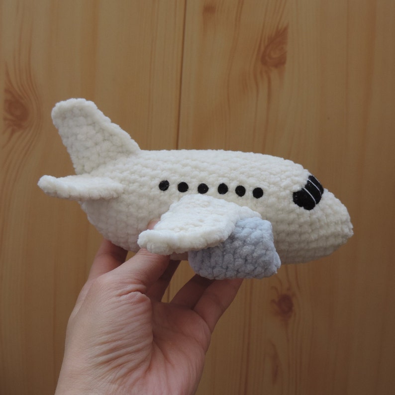 White soft airplane toy for baby shower gift Plush plane toy Etsy