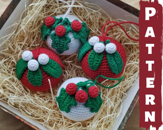 Crochet Pattern Christmas Tree Ornaments Set  Crochet