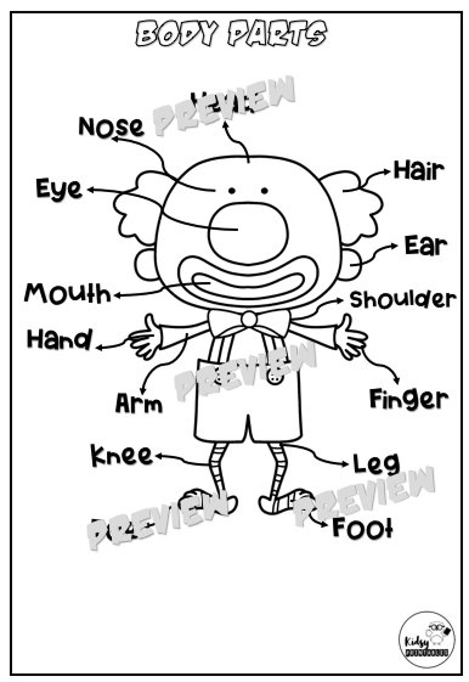 body parts kids activity preschool homeschool esl etsy