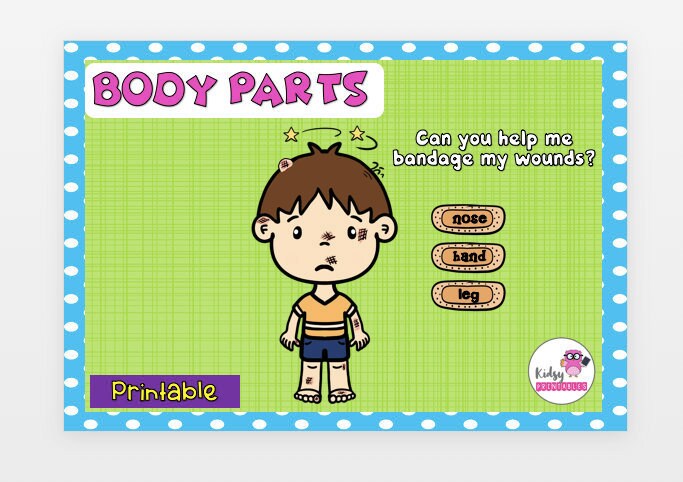 Body Parts Kids activity preschool homeschool craft ESL | Etsy