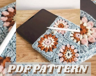 Download instantâneo - Crochê iPad Tablet Cosy PDF PADRÃO Somente Tablet Case Book Sleeve Tutorial DIY