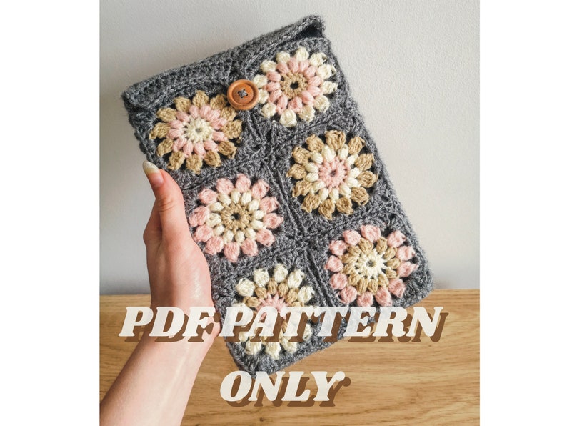 Instant Download Crochet iPad Tablet Cosy PDF PATTERN Only Tablet Case Book Sleeve DIY Tutorial image 1