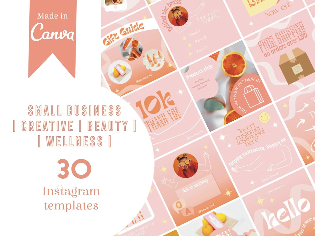 30 Instagram Templates for Small Businesses INSTANT DOWNLOAD | Social ...