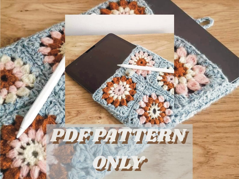 Instant Download Crochet iPad Tablet Cosy PDF PATTERN Only Tablet Case Book Sleeve DIY Tutorial image 3