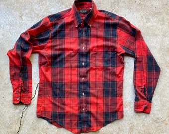 Vintage 80s Plaid Button-Down Oxford
