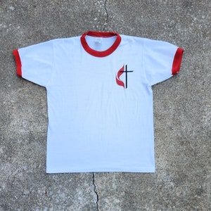 Vintage 70s/80s Religious Ringer Tee T-Shirt