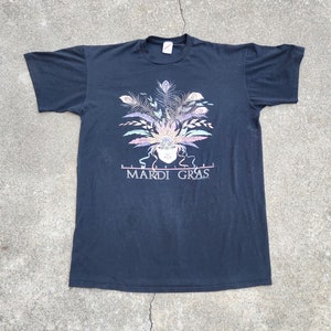 Vintage 80&#39;s, Black, &quot;Mardi Gras, New Orleans&quot;, Oversized, Tee, T-Shirt