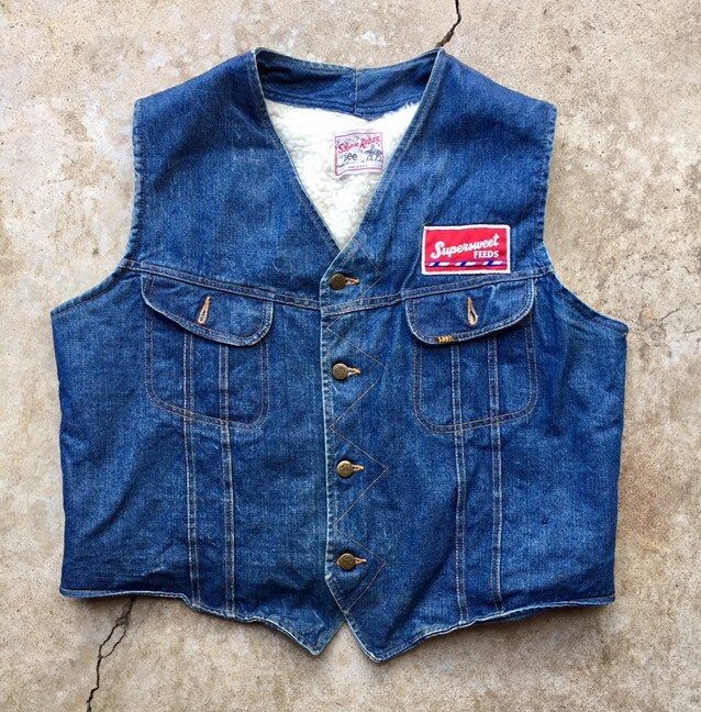 Vintage 80s Lee Storm Rider Sherpa Lined Denim Vest - Etsy