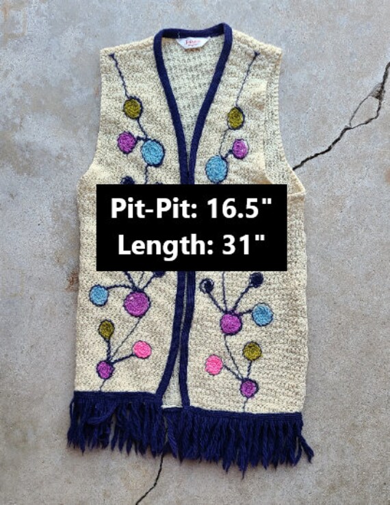 Vintage 70's, Long, Knit, Vest - image 2