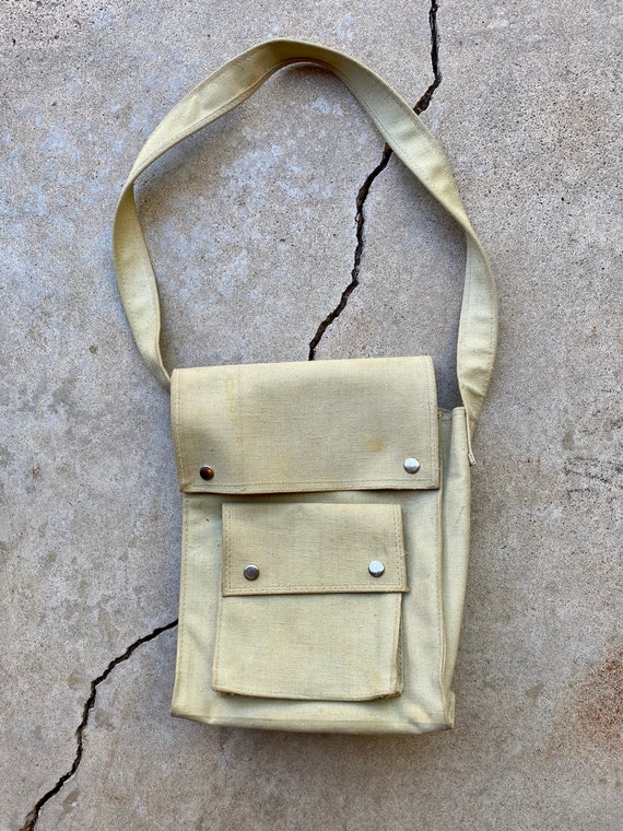 Vintage 70’s Tan Canvas Bag, Shoulder bag, Crossbo