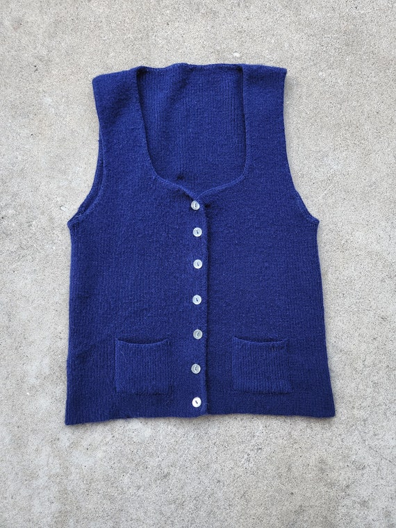 Vintage 60s, Navy Blue, Sweater Vest - image 1