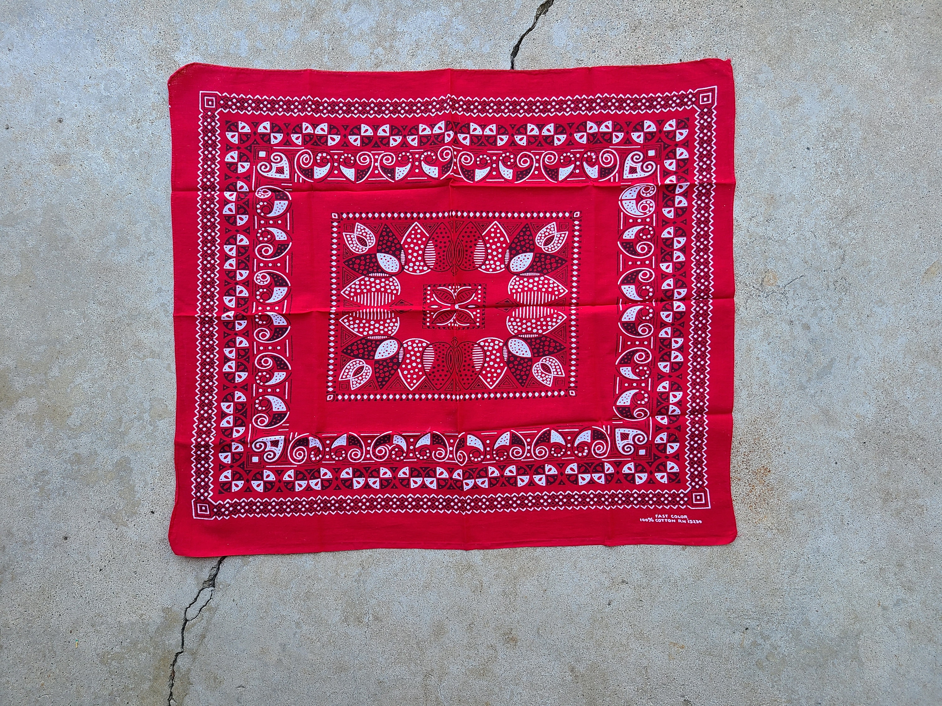 小物 SPECIAL 60S VINTAGE CROSS BANDANA BLACK Vintage Black BANDANA Cotton With RED ROSES - Etsy