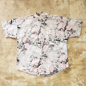 Vintage 80s Gray Tropical Button Down