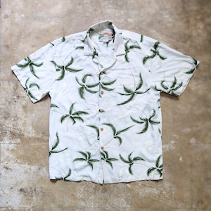 Vintage 80s, Palm Tree, 100% Rayon, Button-Down