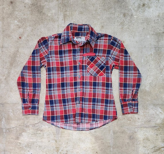 Vintage 70s Kids Montgomery Ward Flannel - image 1