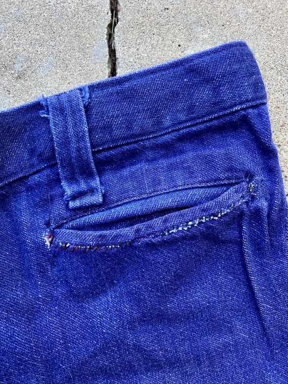 Vintage 70s Womens Dark Wash Bell Bottom Jeans - image 7