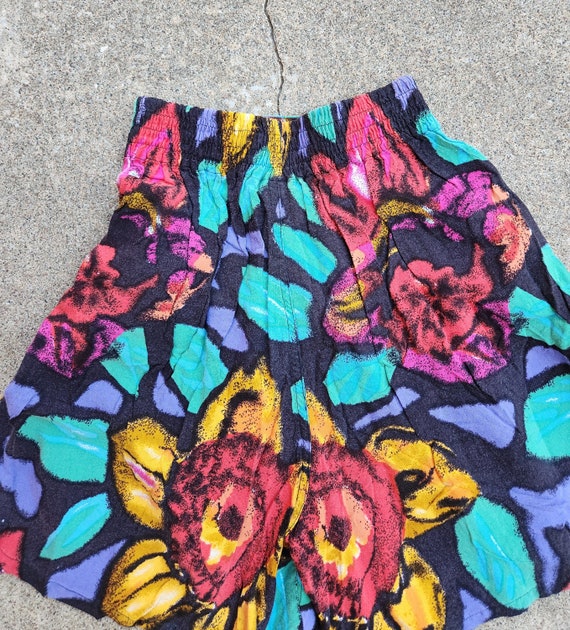 Vintage 90s All Over Print 100% Rayon Shorts with… - image 4