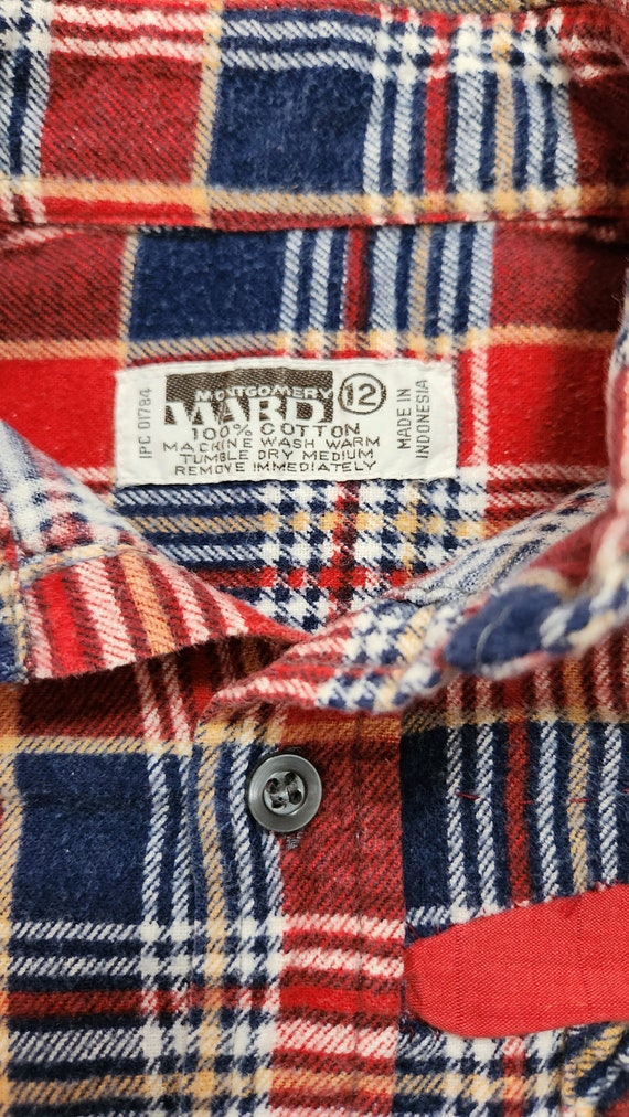 Vintage 70s Kids Montgomery Ward Flannel - image 6