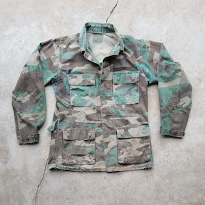 Vintage 80s, Camo, Camouflage, Thrashed, Army, Jacket, Coat
