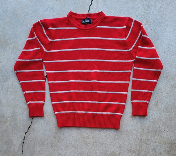 DoubleDownVintageCo Vintage 80's Red, White, Striped, Sweater, Christmas, Sweater
