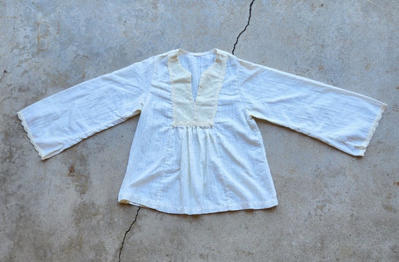 Vintage 60s Ivory Lace Thin Blouse - image 5