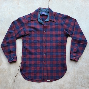 Vintage 70s/80s Pendleton Wool Plaid Button Down Dress Shirt