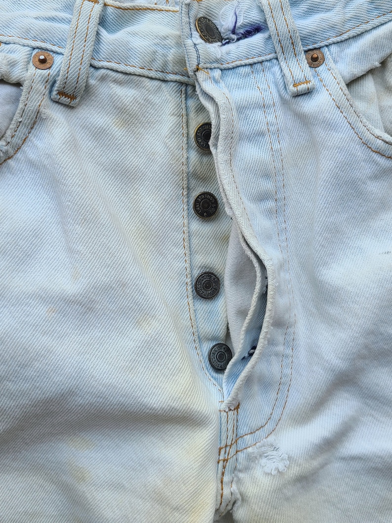 Vintage 90s Levi's 501 Button-fly Thrashed Jeans - Etsy