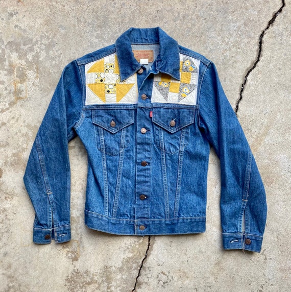 Vintage 70s Upcycled Levi's Jacket Churn Dash Qui… - image 1