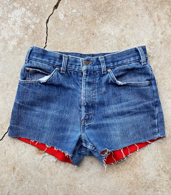 Vintage 80s Levi's Orange Tab Lined Cut-Offs - image 1