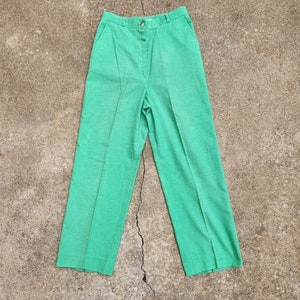 Vintage 1970s Green Union Made Women&#39;s Trousers