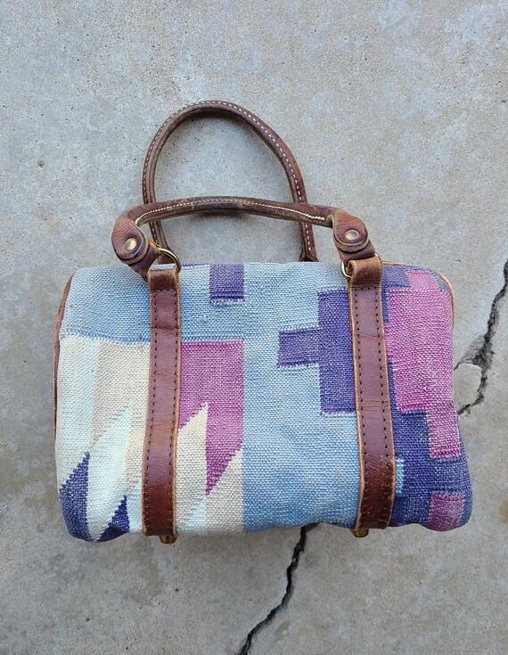 Vintage 80s Chimayo Style, Bag, Handle Bag, Purse… - image 4