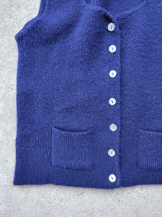 Vintage 60s, Navy Blue, Sweater Vest - image 4