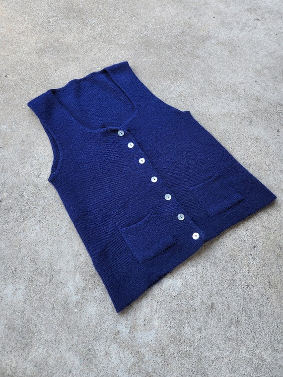 Vintage 60s, Navy Blue, Sweater Vest - image 3