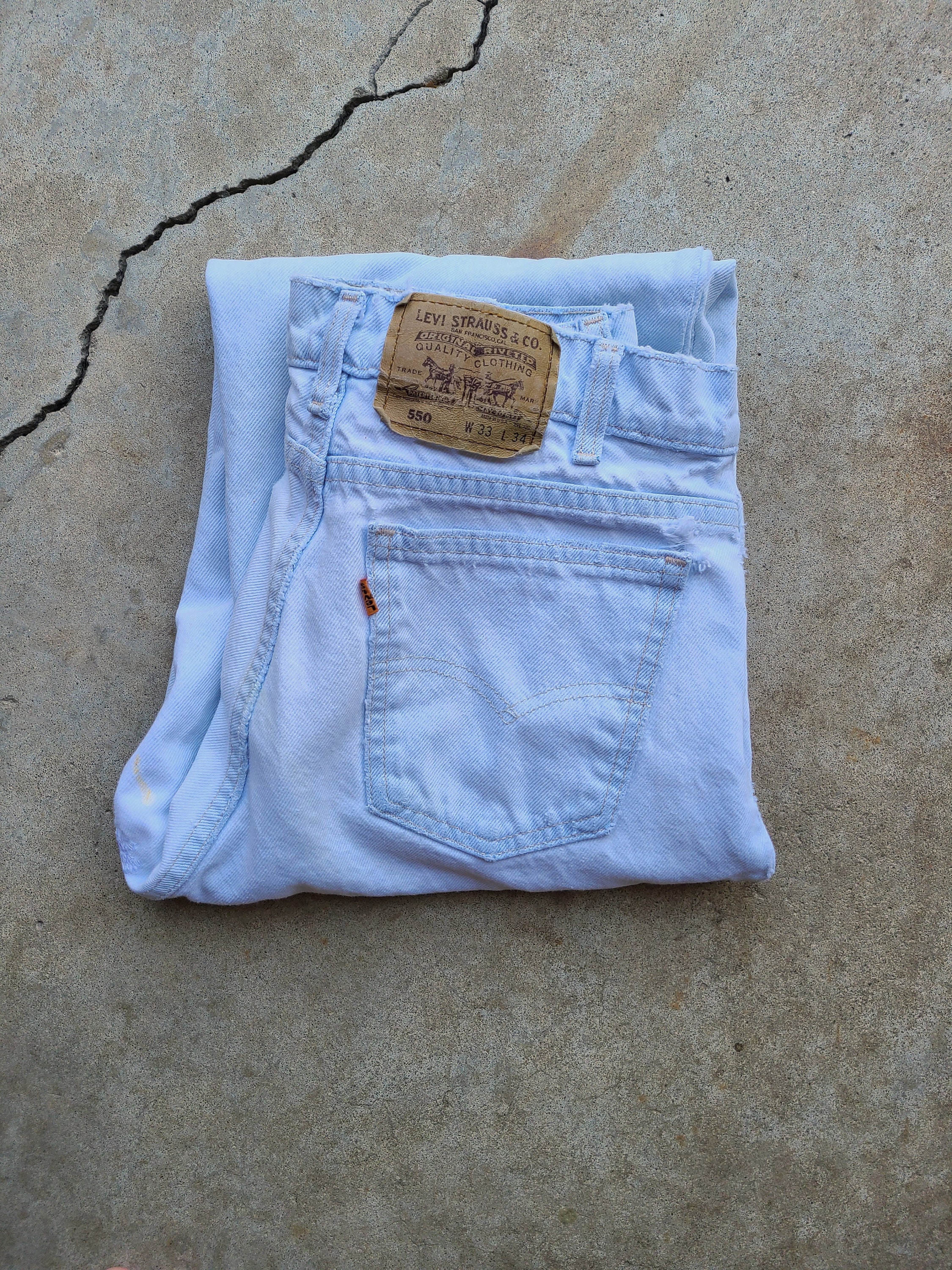 Vintage 80's, White, Levi's, Orange Tab, Jeans