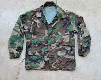 Vintage 80's Camo Camouflage Military Jacket