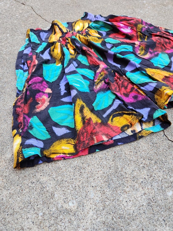 Vintage 90s All Over Print 100% Rayon Shorts with… - image 3