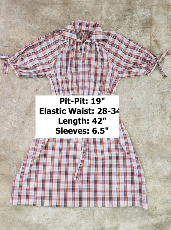 Vintage 70s Red Plaid Shirtdress With Pockets - image 2